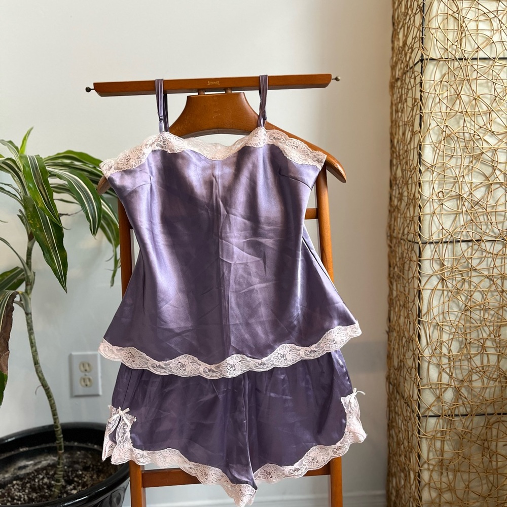 Victoria's Secret Lavender Lace Trim Pajama Set